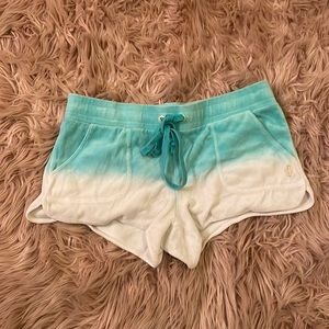 Juicy Couture Velour Shorts Ombre Blue White Small